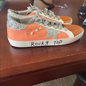 Rocky Top Glittery Orange and Silver Sneakers